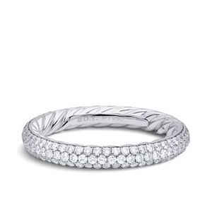 David Yurman Eden 3 Row Band Diamonds Platinum